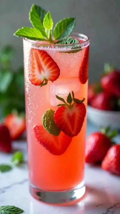 Limonada casera de fresa